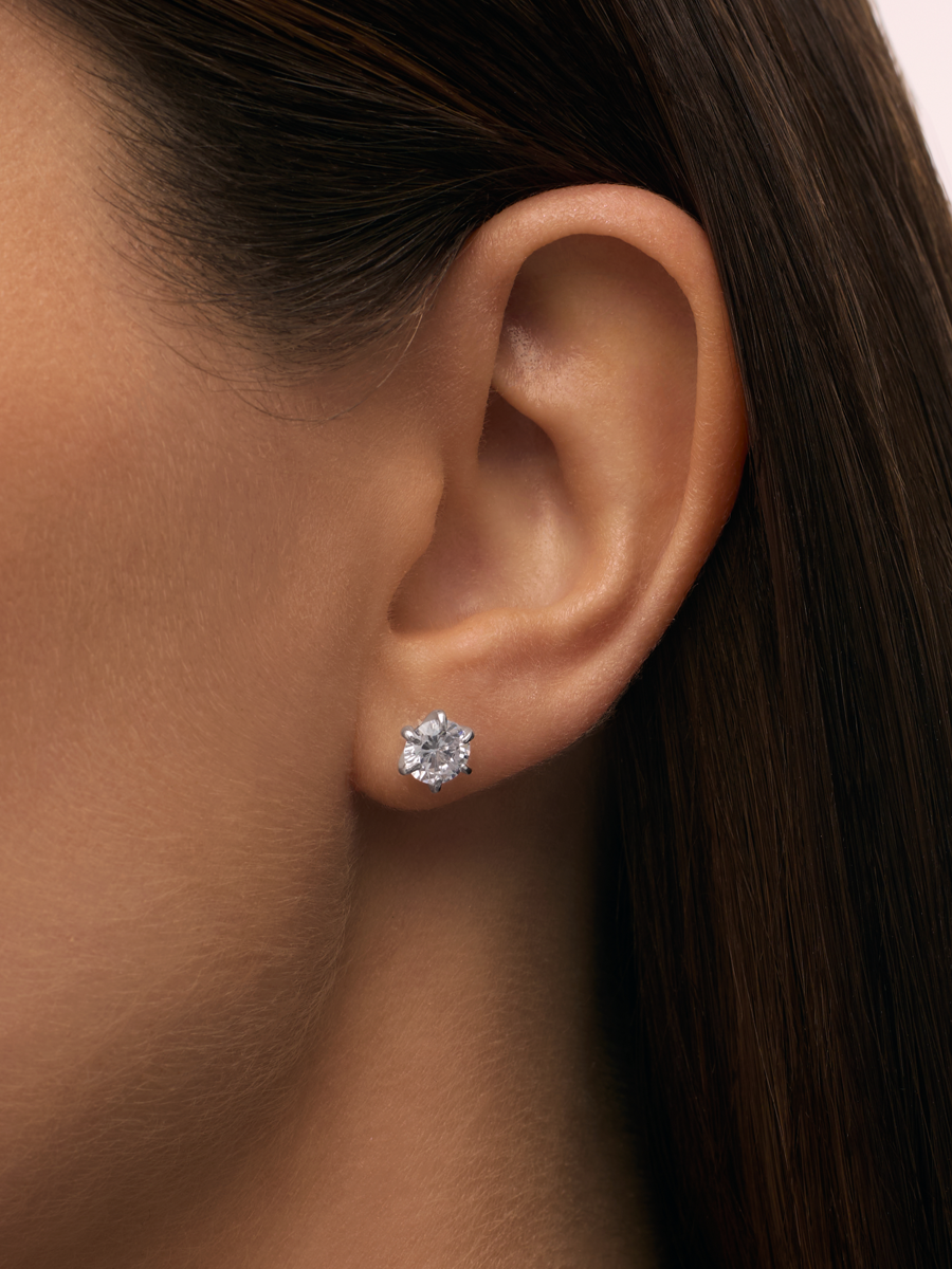 Серьги пусеты серебряные 925 с фианитами  | 6001899-00775