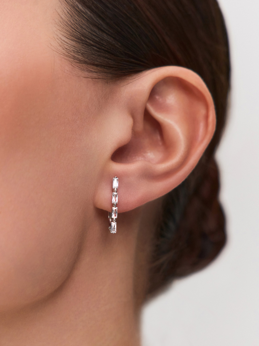 Серьги серебряные 925 с фианитами  | 2101775-00775