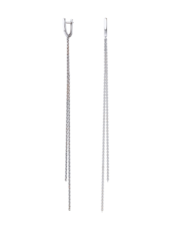 Серьги длинные из серебра 925 цепи