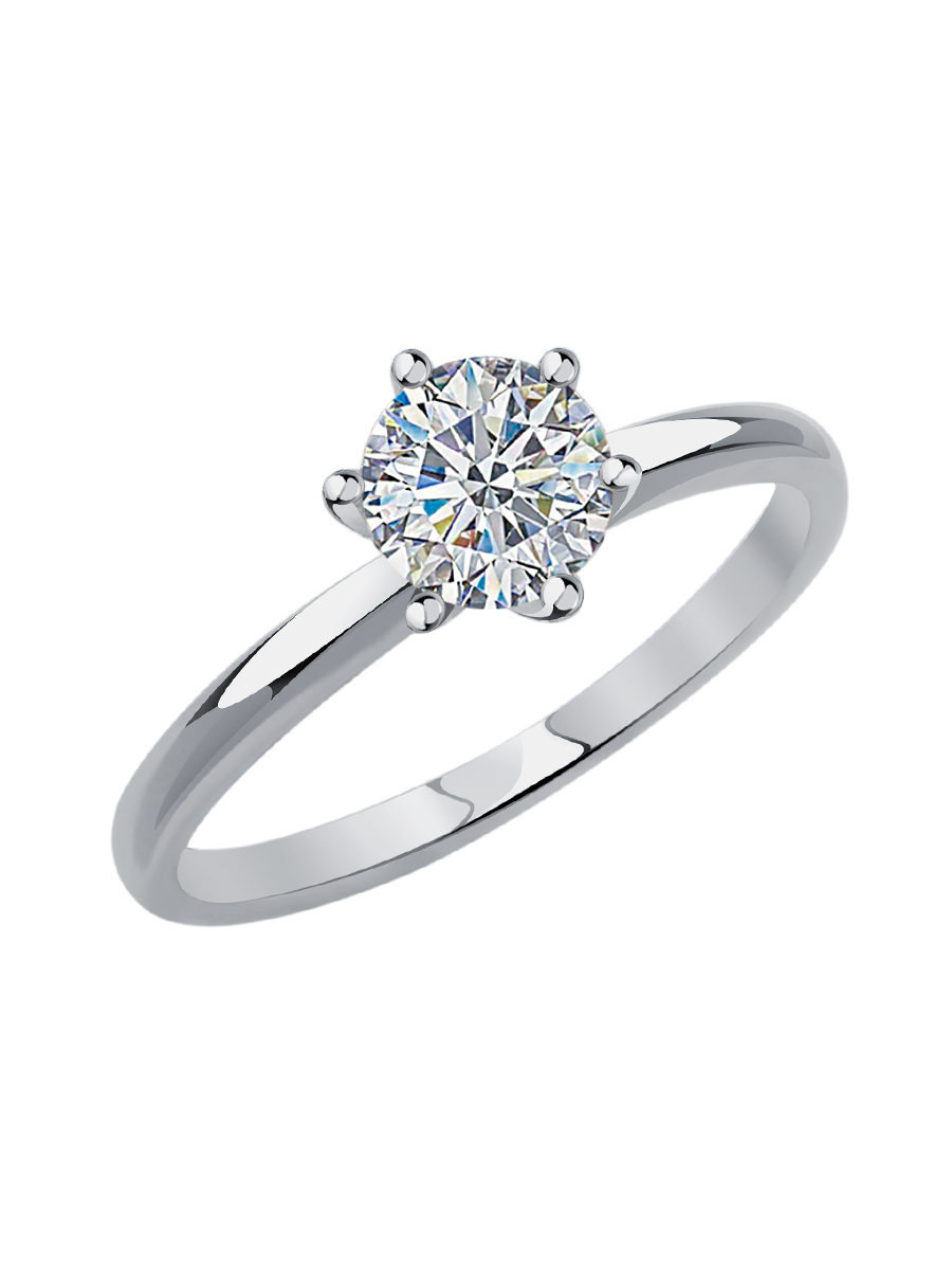 Кольцо из белого золота 585 с фианитом  | 0101544-00772