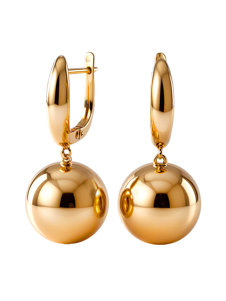 Серьги шарики из золота 585 без камней | 0221996-00240