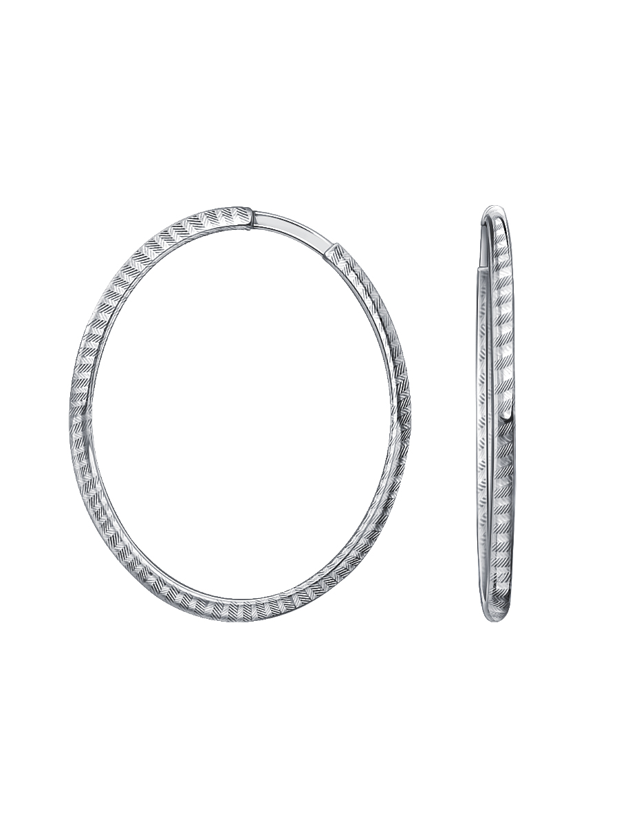 Серьги кольца в серебре 925 с алмазкой | 0230046-10245