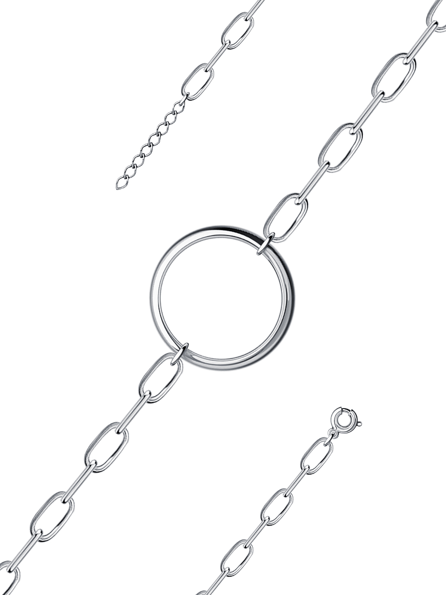 Браслет серебряный женский на руку 925 цепочка без камней | 0720671-00245