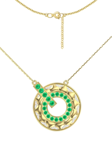 Колье золотое 585 с изумрудами и бриллиантами 