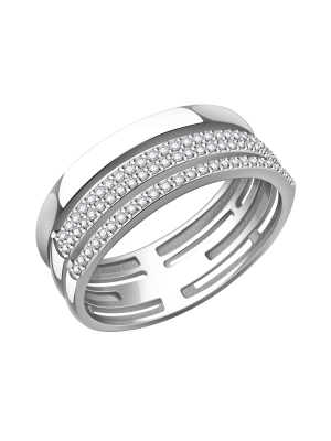 Кольцо дорожка из белого золота 585 с бриллиантами