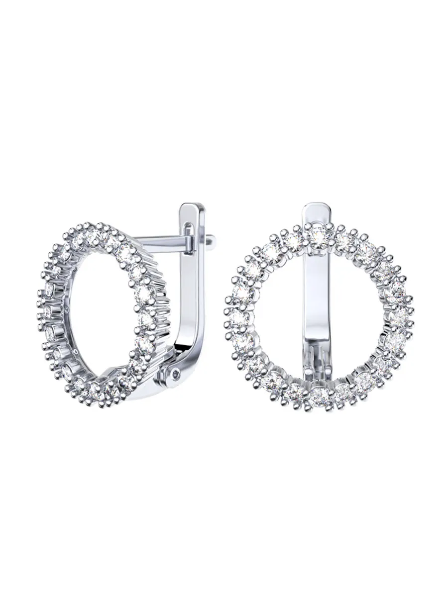 Серьги из серебра 925 с камнями фианитами | 0202218-00775