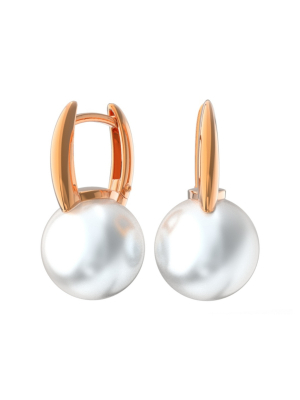 Серьги золотые 585 с белым жемчугом 