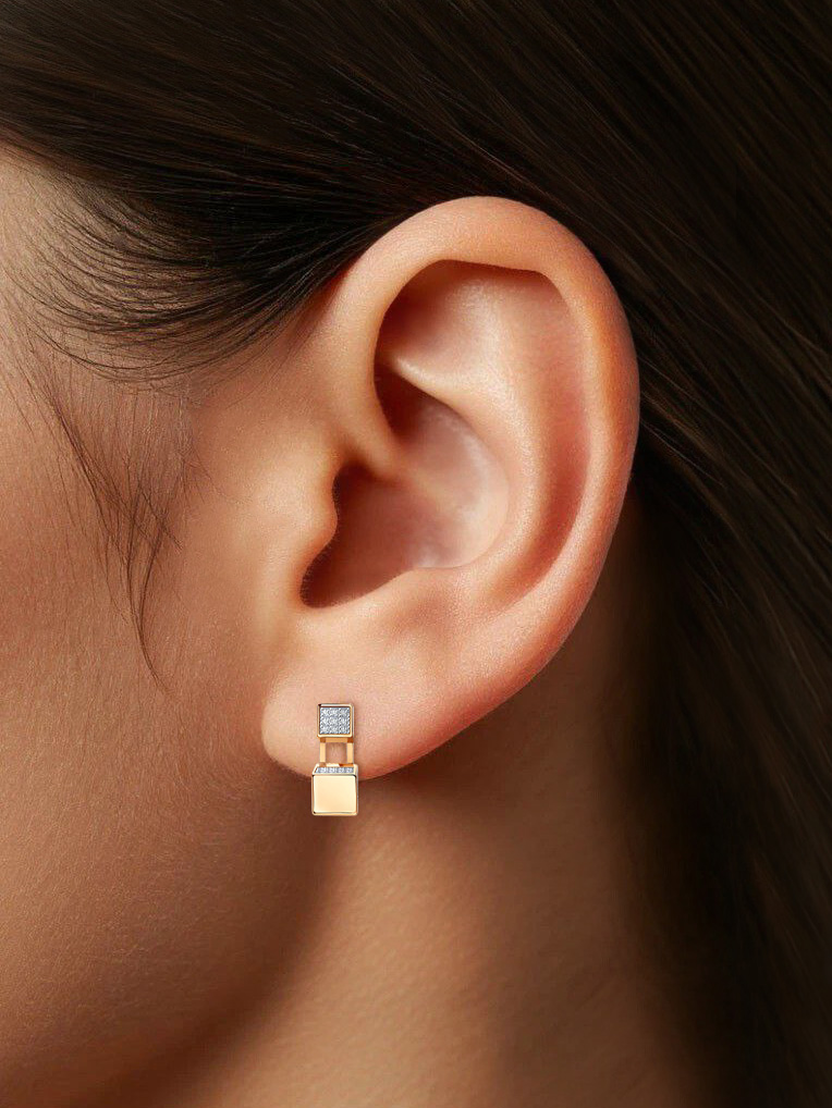 Серьги золотые 585 с фианитами  | 9201472-00770