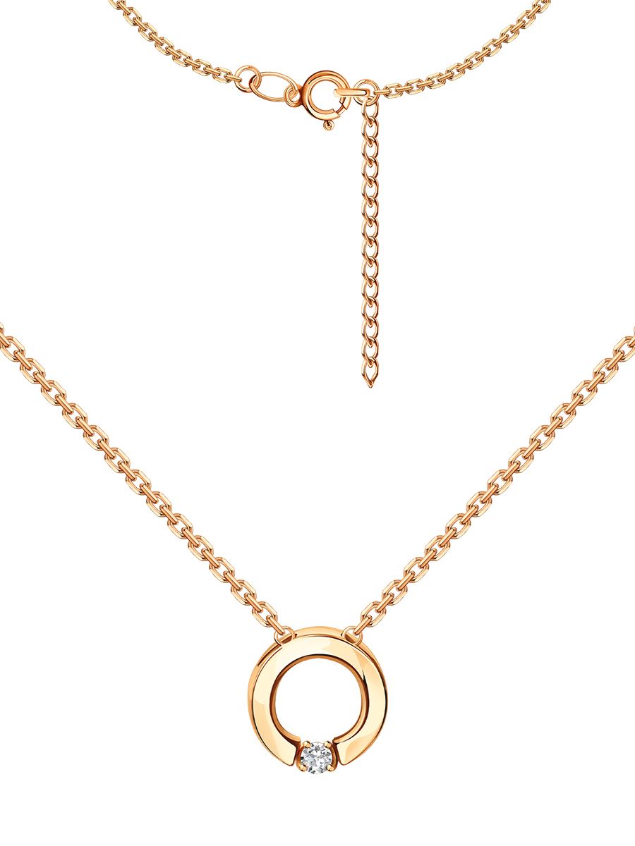 Колье золотое 585 с фианитом | 3121068-00770