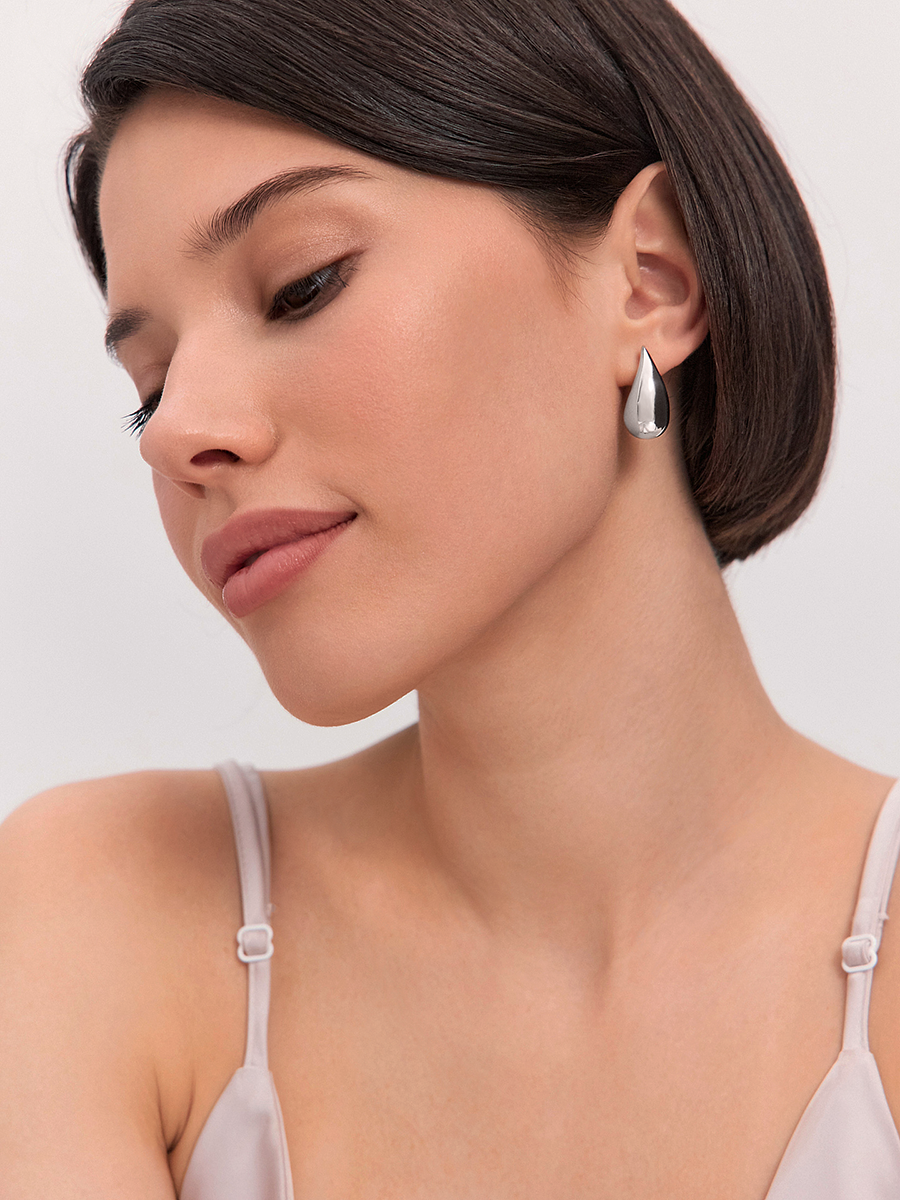 Серьги серебряные 925 капли  | 0201971-00245