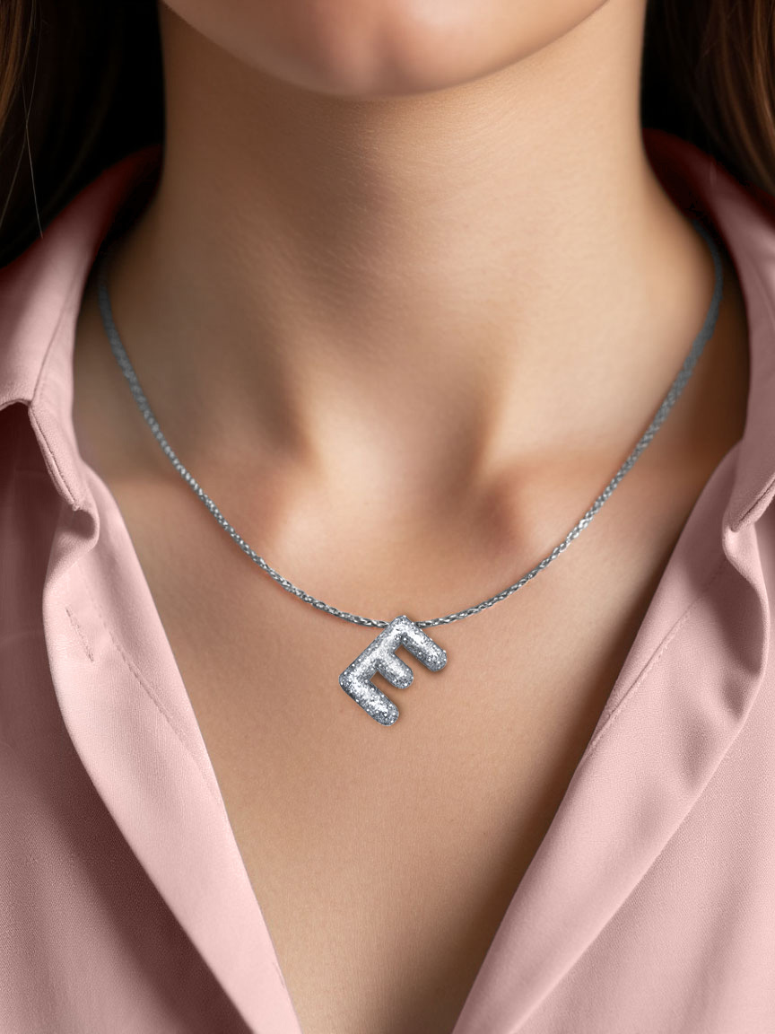 Подвеска серебряная 925 буква Е  | 0400870Л00245