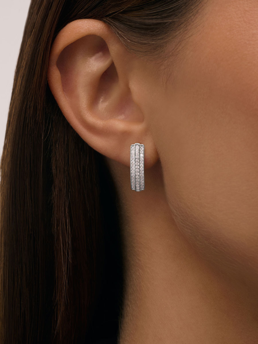 Серьги дорожки из белого золота 585 с бриллиантами  | 2101192-02732
