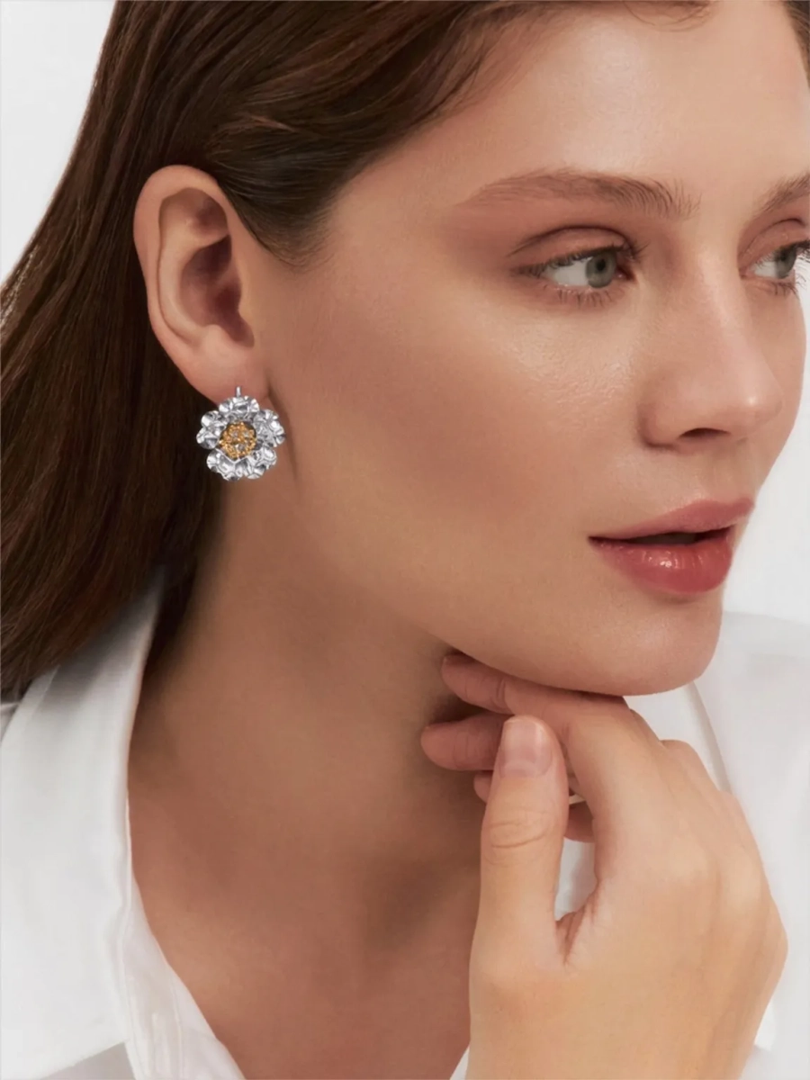Серьги серебряные 925 цветы  | 0222315-10245