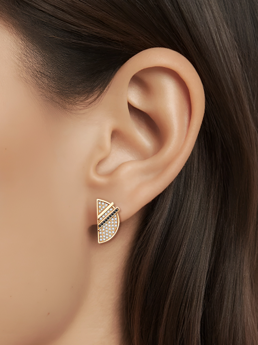 Серьги золотые 585 с бриллиантами  | 2101710-03590