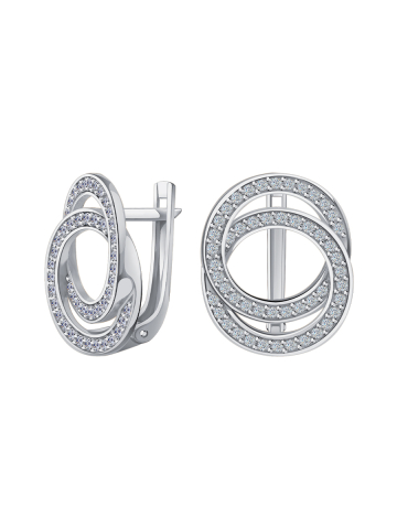Серьги серебряные 925 с фианитами 