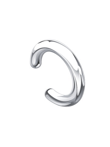Серьга кафф серебряная 925 