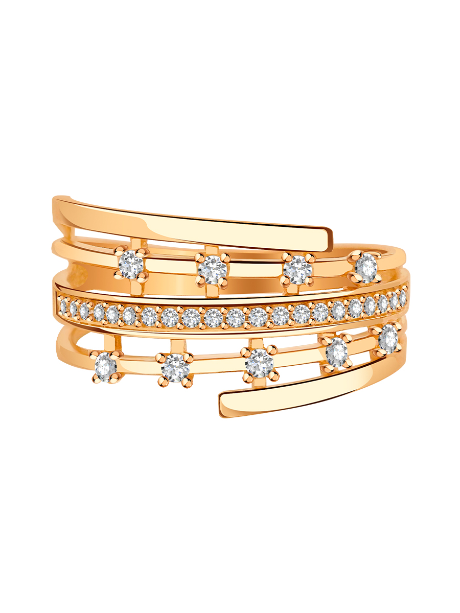 Кольцо золотое 585 с фианитами  | 1101607-00770