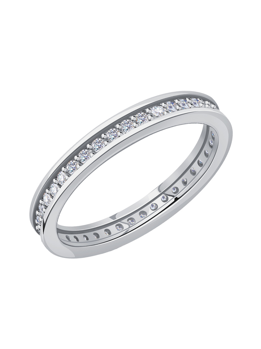 Кольцо дорожка из белого золота 585 с бриллиантами  | 0101184-00002
