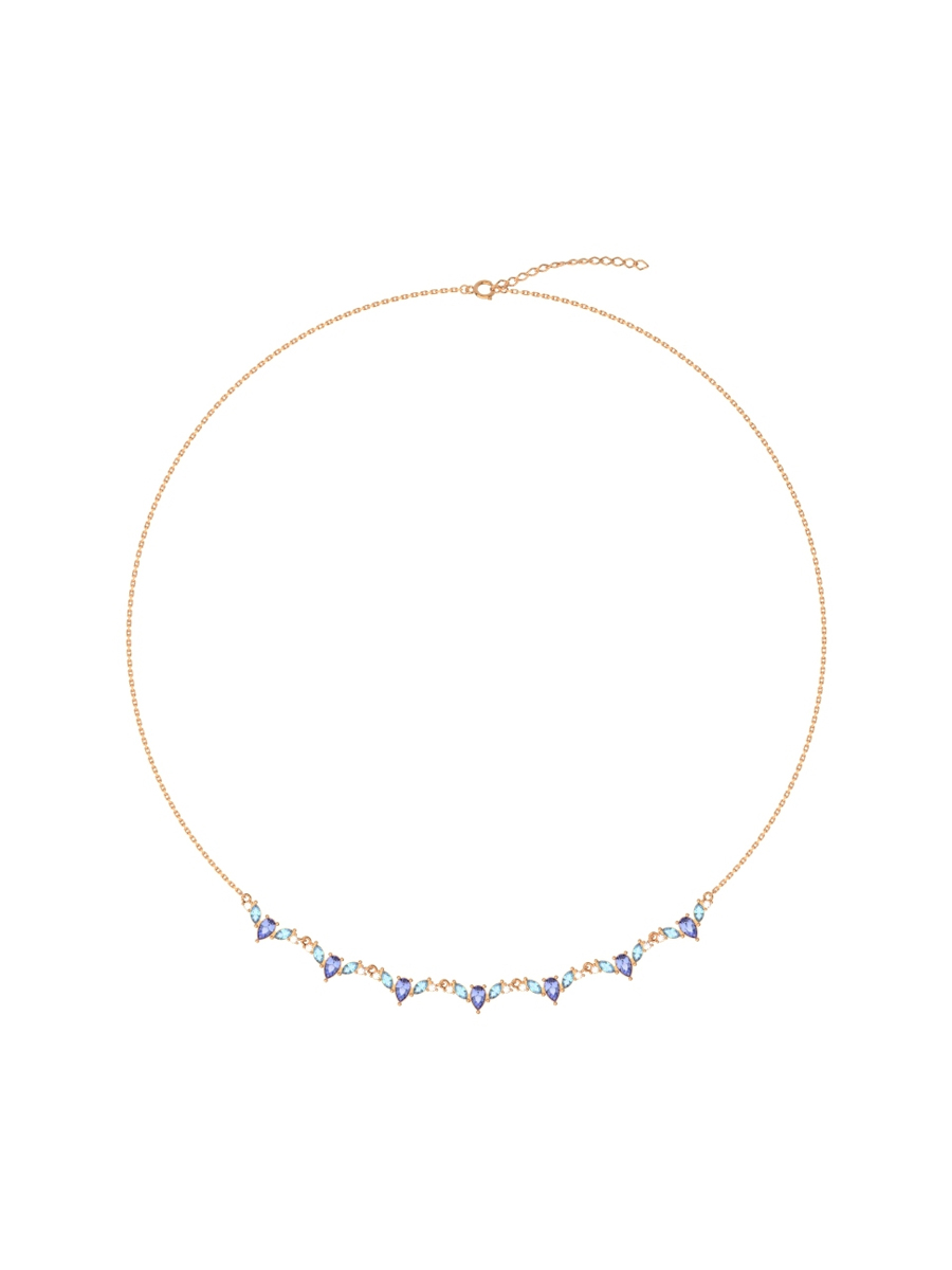 Колье золотое 585 с танзанитами и топазами | 0320457-01380