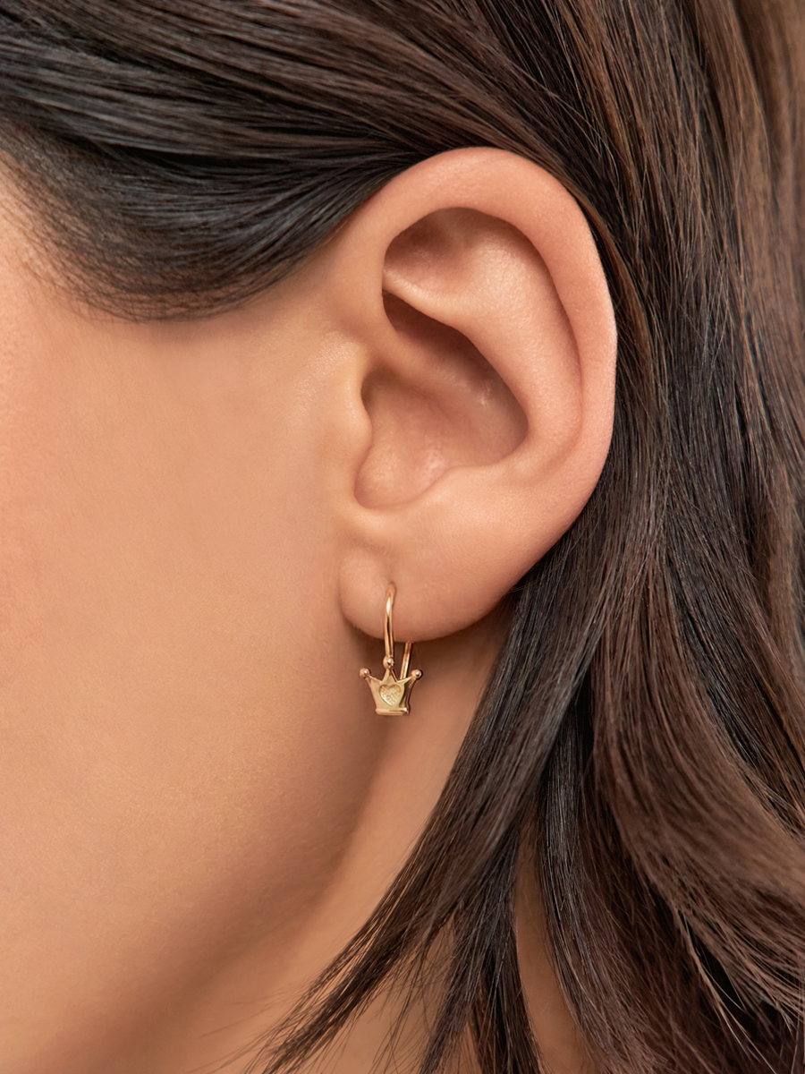 Серьги короны золотые 585  | 0202378М00240