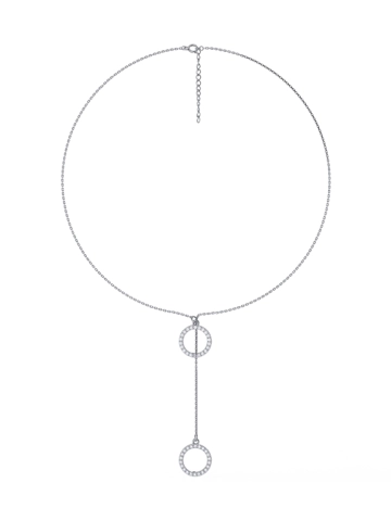 Колье галстук из серебра 925 с фианитами