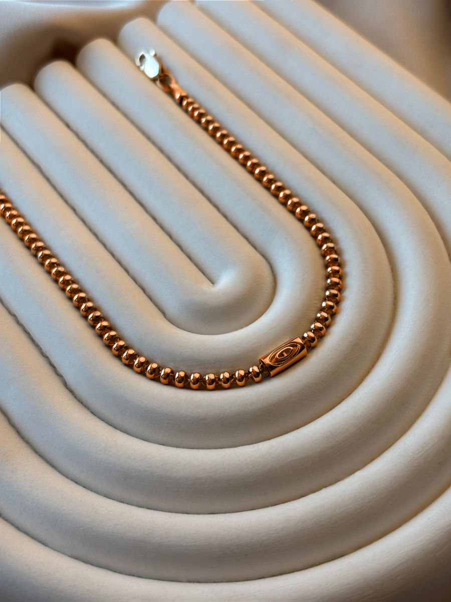 Браслет золотой 585 из шариков 3 мм | 0700842Л00240