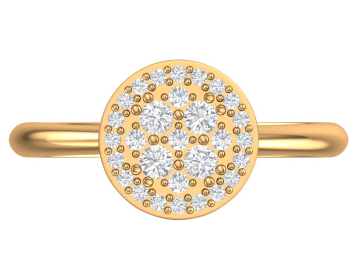 Золотое кольцо с бесцветными фианитами