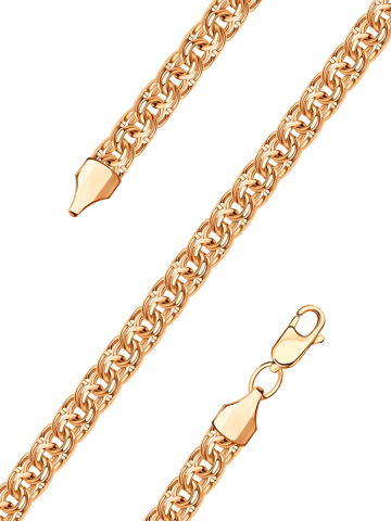 Браслет золотой 585 плетение Бисмарк 6 мм 