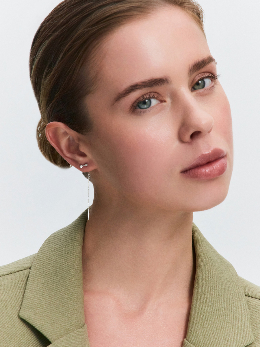 Серьги цепочки серебряные 925 | 0221767-00245