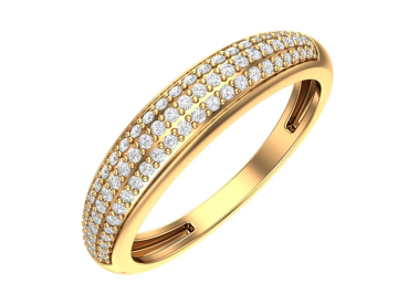Кольцо дорожка золотое 585 с фианитами