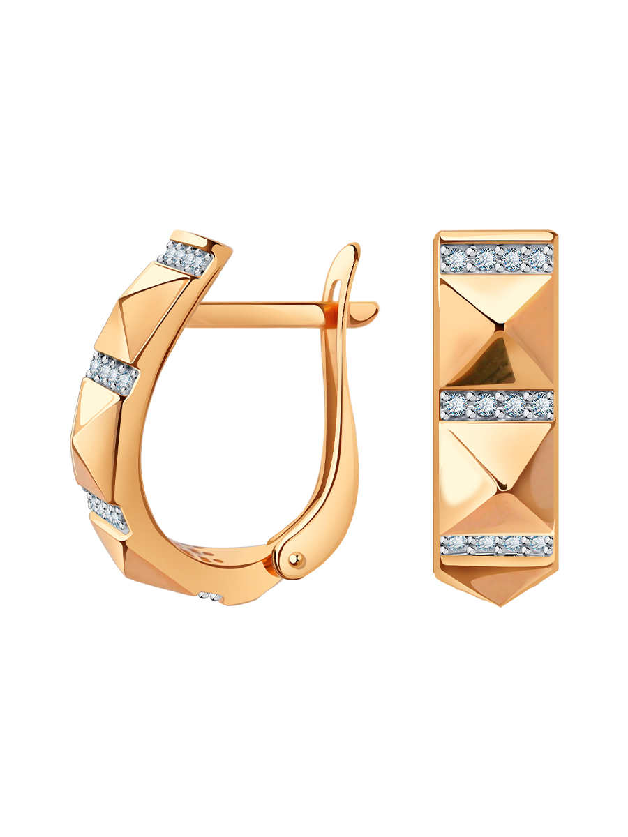 Серьги золотые 585 с бриллиантами  | 9201468-02730