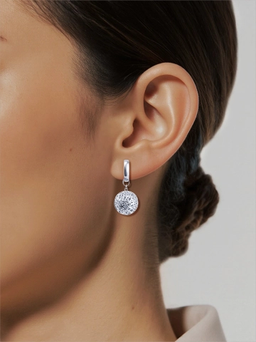 Серьги подвески серебряные 925 сферы 