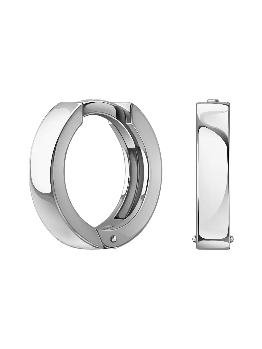 Серьги кольца из серебра 925 без камней | 0201464-00245