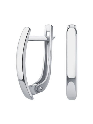 Серьги из белого золота 585 без камней 