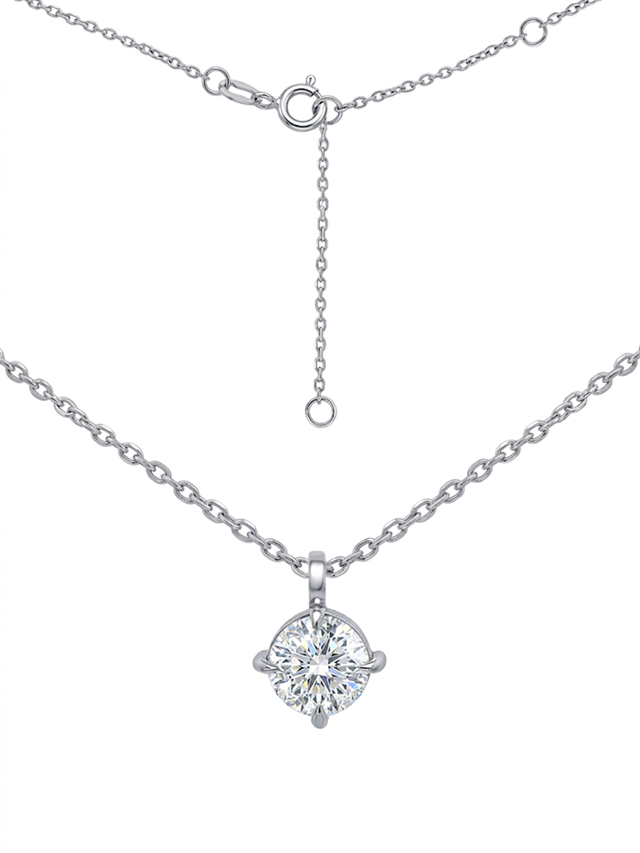 Колье из белого золота 585 с бриллиантом 4,55 карата  | 0320631М06422