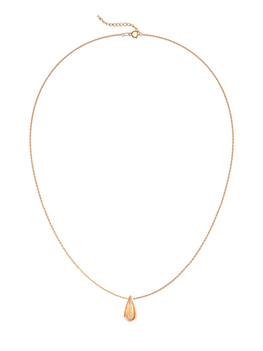 Колье золотое 585 подвеска капля с фианитами  | 0320591Л02730