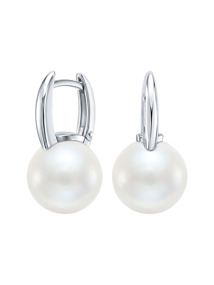 Серьги серебряные 925 с белым жемчугом | 2101598-03675
