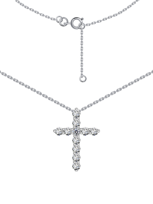 Колье из белого золота 585 с муассанитами 