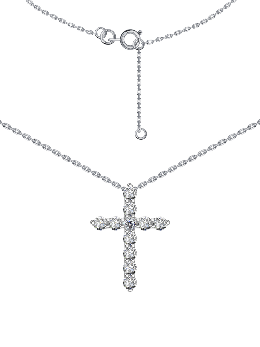 Колье из белого золота 585 с муассанитами  | 0320584-05432