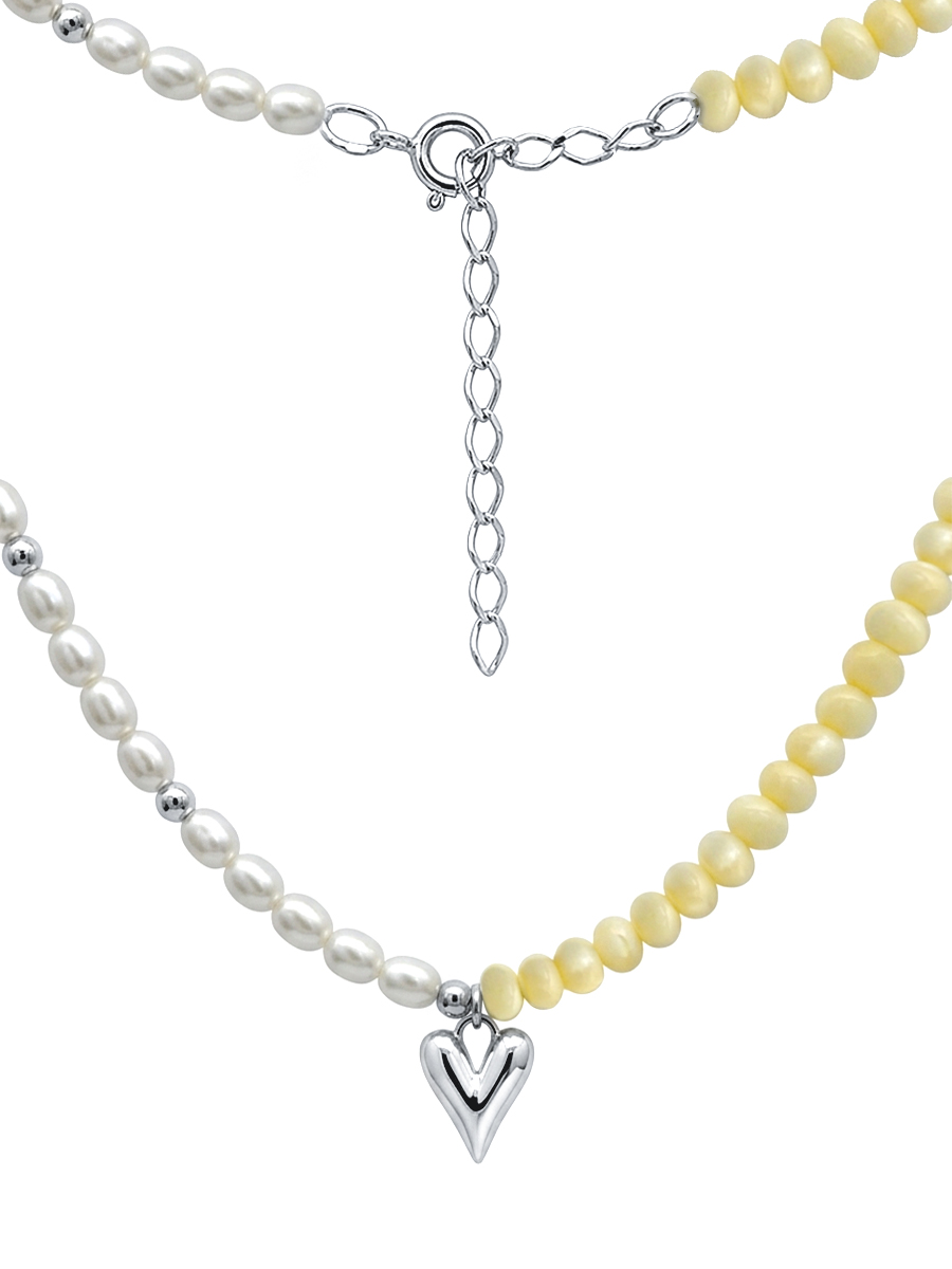 Колье серебряное 925 с жемчугом и перламутром | 3121835Л05985
