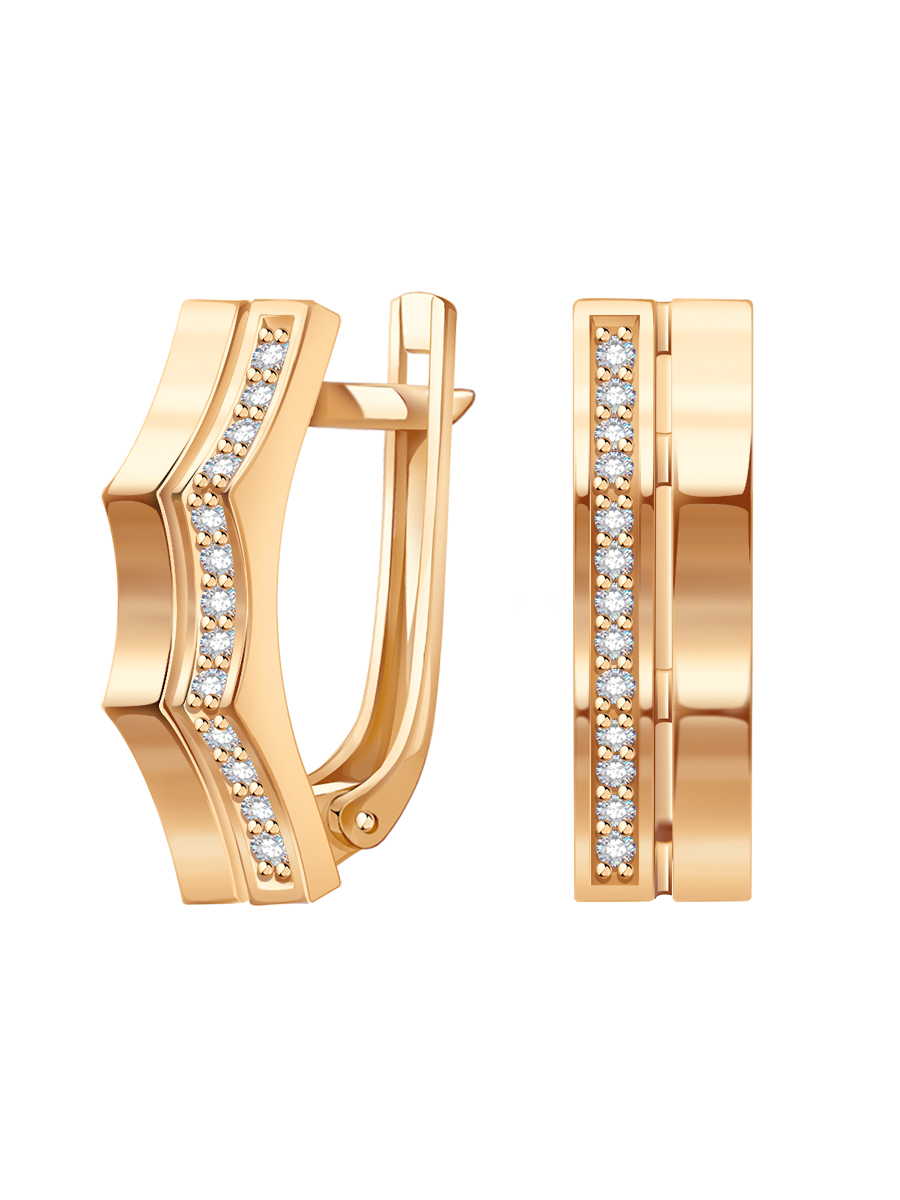 Серьги из золота 585 с камнями фианитами | 2101557-00770