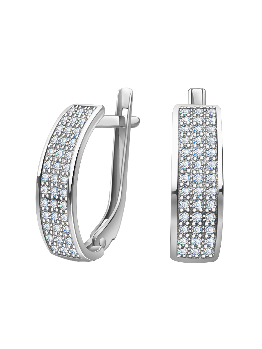 Серьги дорожки из белого золота 585 с камнями фианитами | 2100577-00772