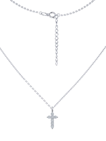 Колье серебряное 925 крестик с фианитами