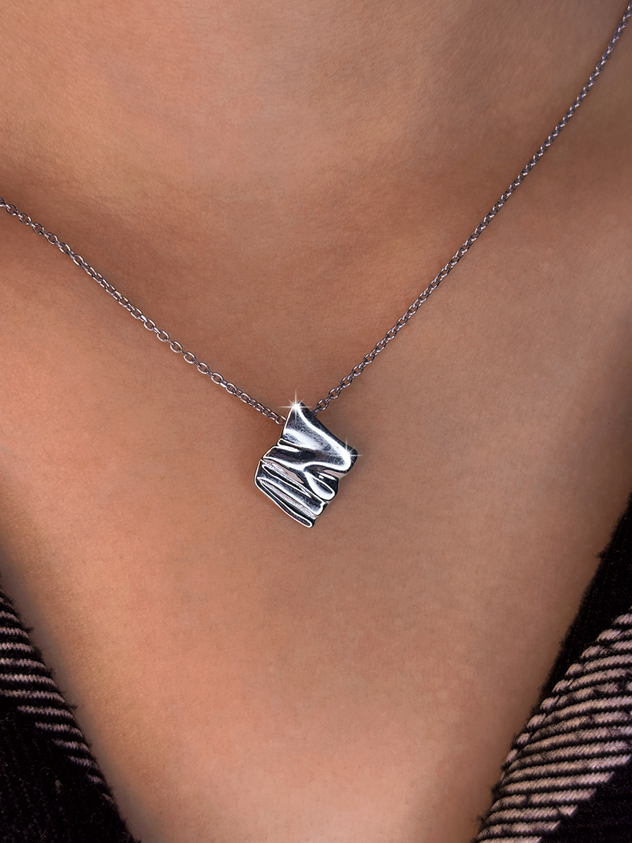 Подвеска серебряная 925 мятый металл  | 4101760Л00245