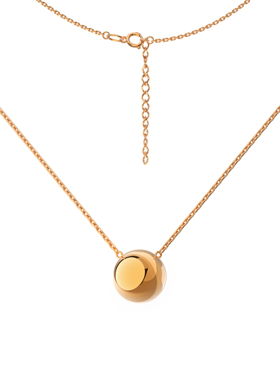 Колье золотое 585 подвеска шар без камней | 9321013-00240