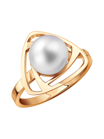 Кольцо из золота 585 с белым жемчугом