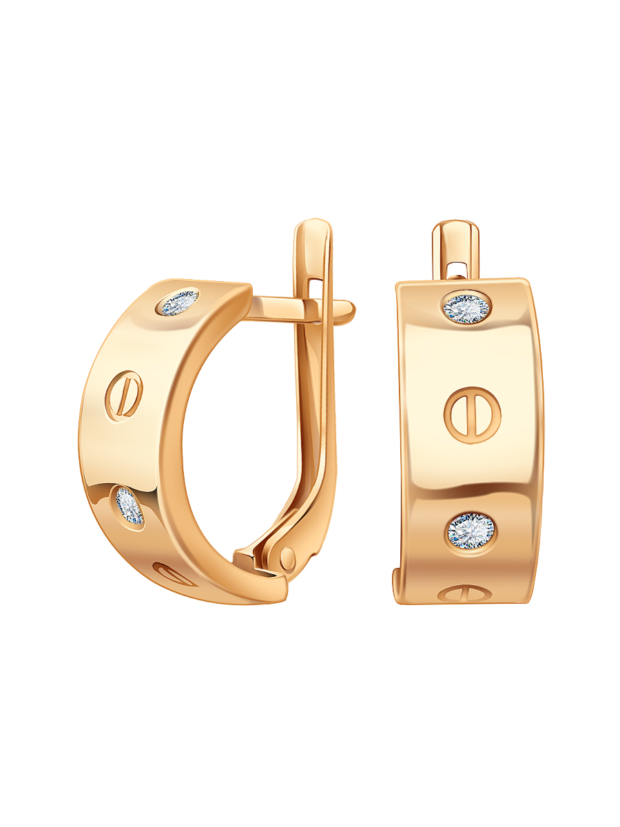 Серьги золотые 585 с бриллиантами  | 9201475-00000