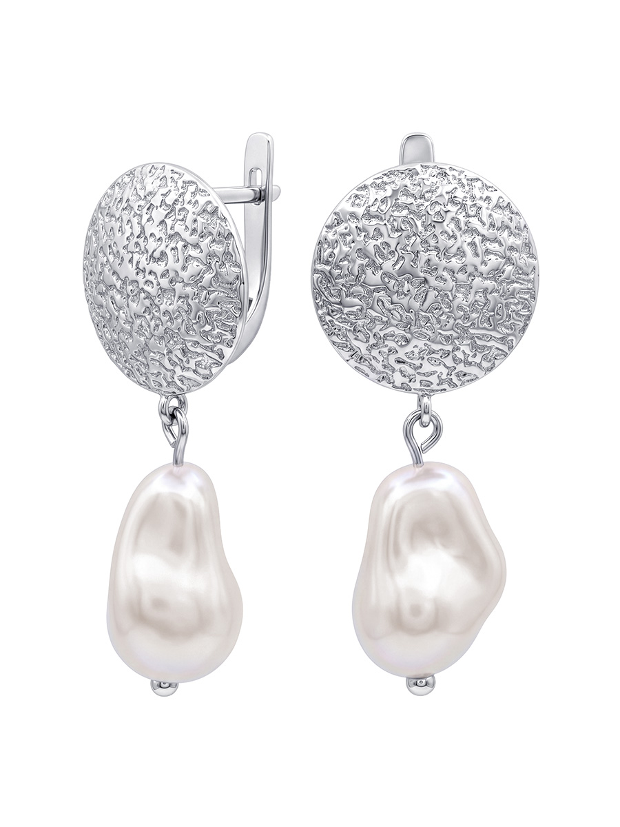 Серьги подвески серебряные 925 с жемчугом | 0202412Л03675