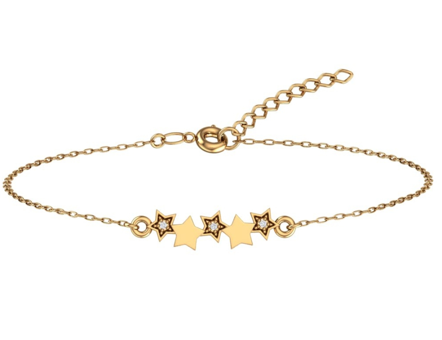 Браслет золотой 585 со звездочками  | 0720633-00770