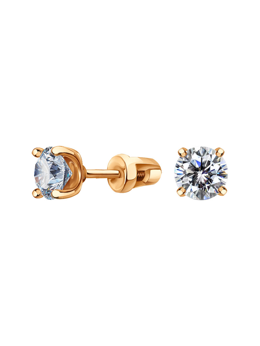 Серьги гвоздики из золота 585 с фианитами | 6001852-00770